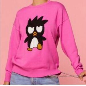 Hello Kitty & Friends x Forever 21 Badtz-Maru pink knit sweater Size Small